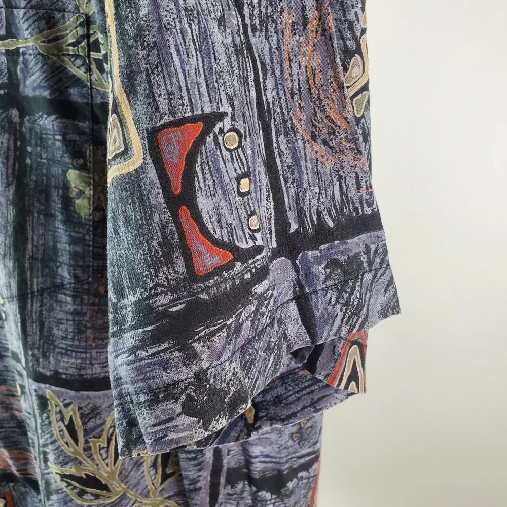 TORI RICHARD Hawaiian Shirt 100% Cotton Lawn Mens XL Honolulu Geometric Design - Picture 5 of 11